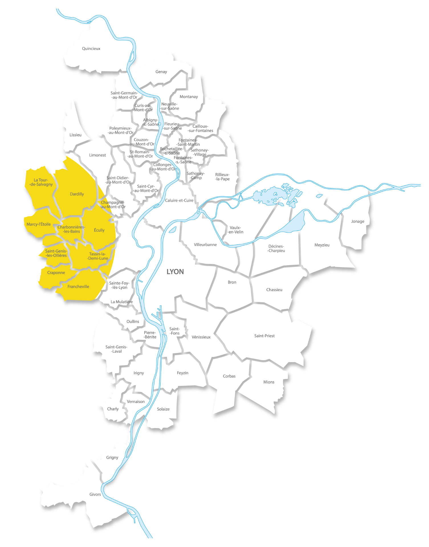 carte zone intervention facadier sopi ouest lyonnais