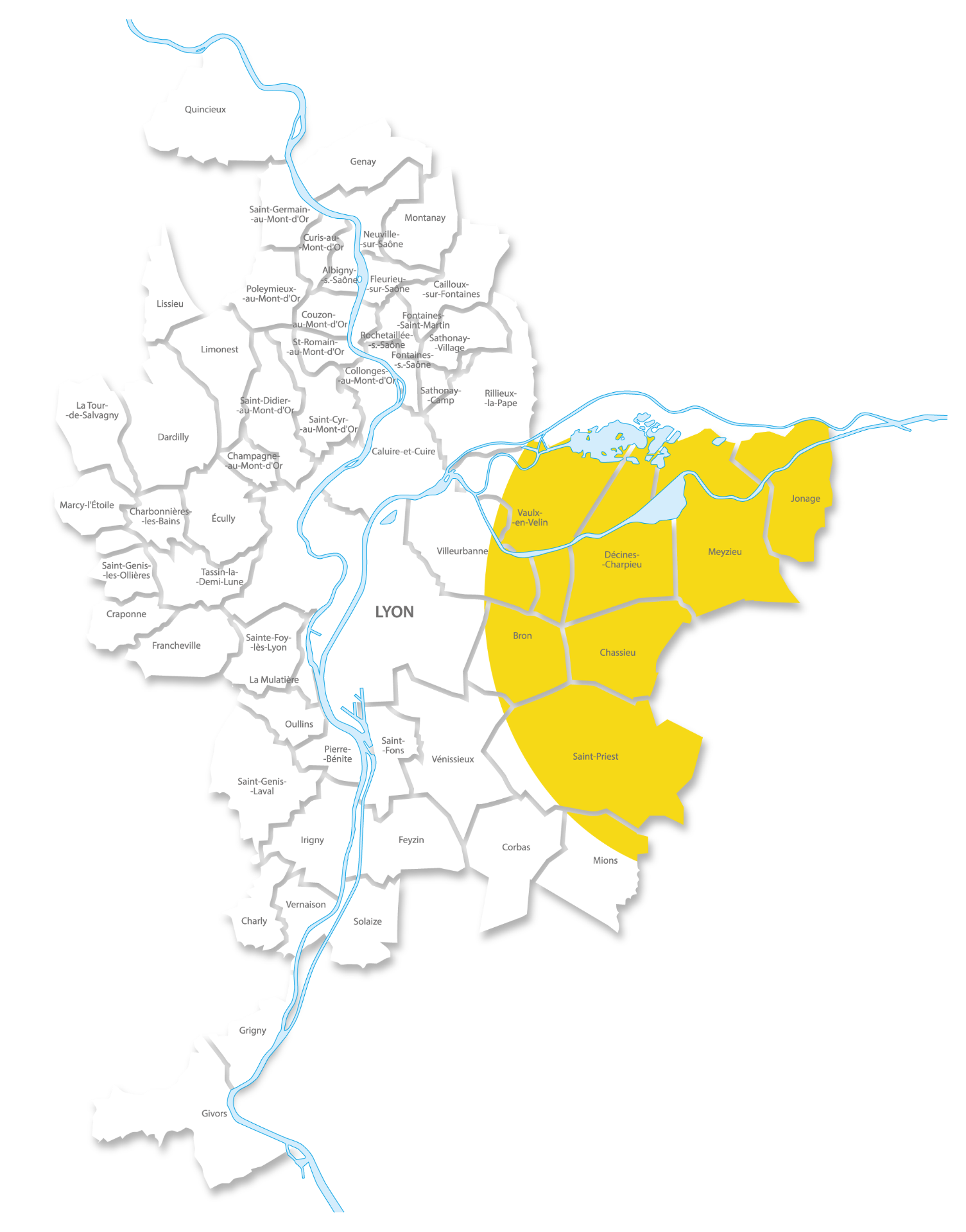 carte zone intervention facadier sopi est lyonnais